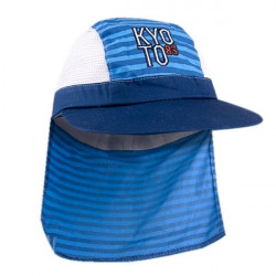 Chlapecký letní šátek na hlavu s prodlouženým zátylkem Yo! Kyo To - modrý
