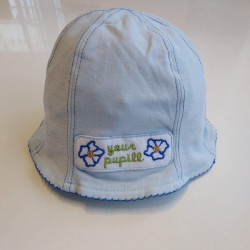 Podzimní kojenecký klobouček Marika- modrý