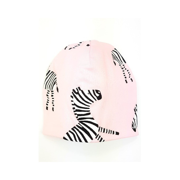 Kojenecká čepice Zebra - světle růžová