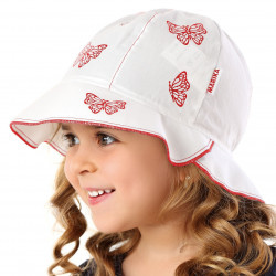 Dětský letní klobouček Motylki - červený