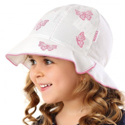 Dětský letní klobouček Motylki - růžový
