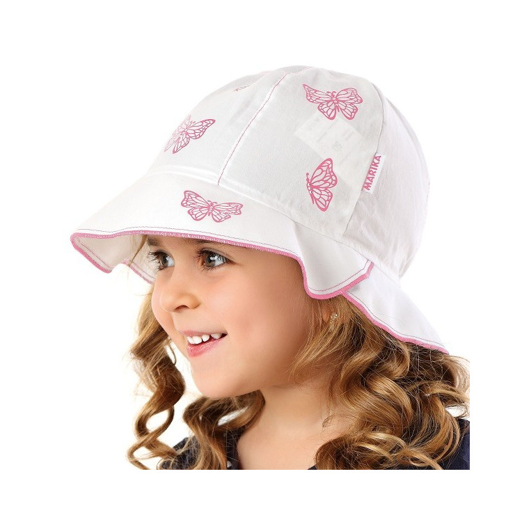 Dětský letní klobouček Motylki - růžový